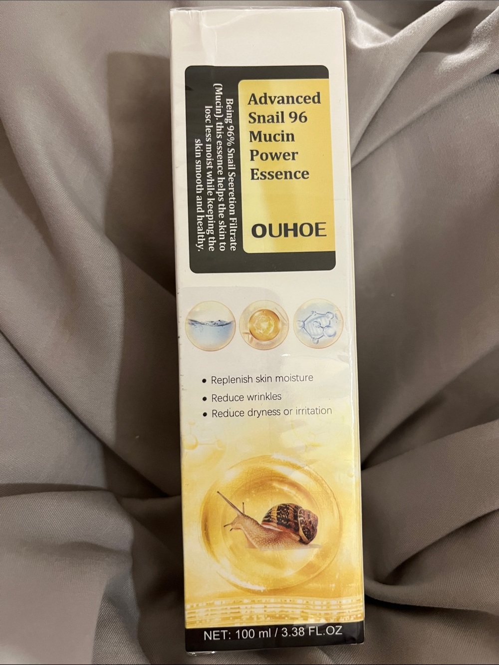 OUHOE Advanced Snail 96 Mucin Power Essence - Yellow/White Packaging